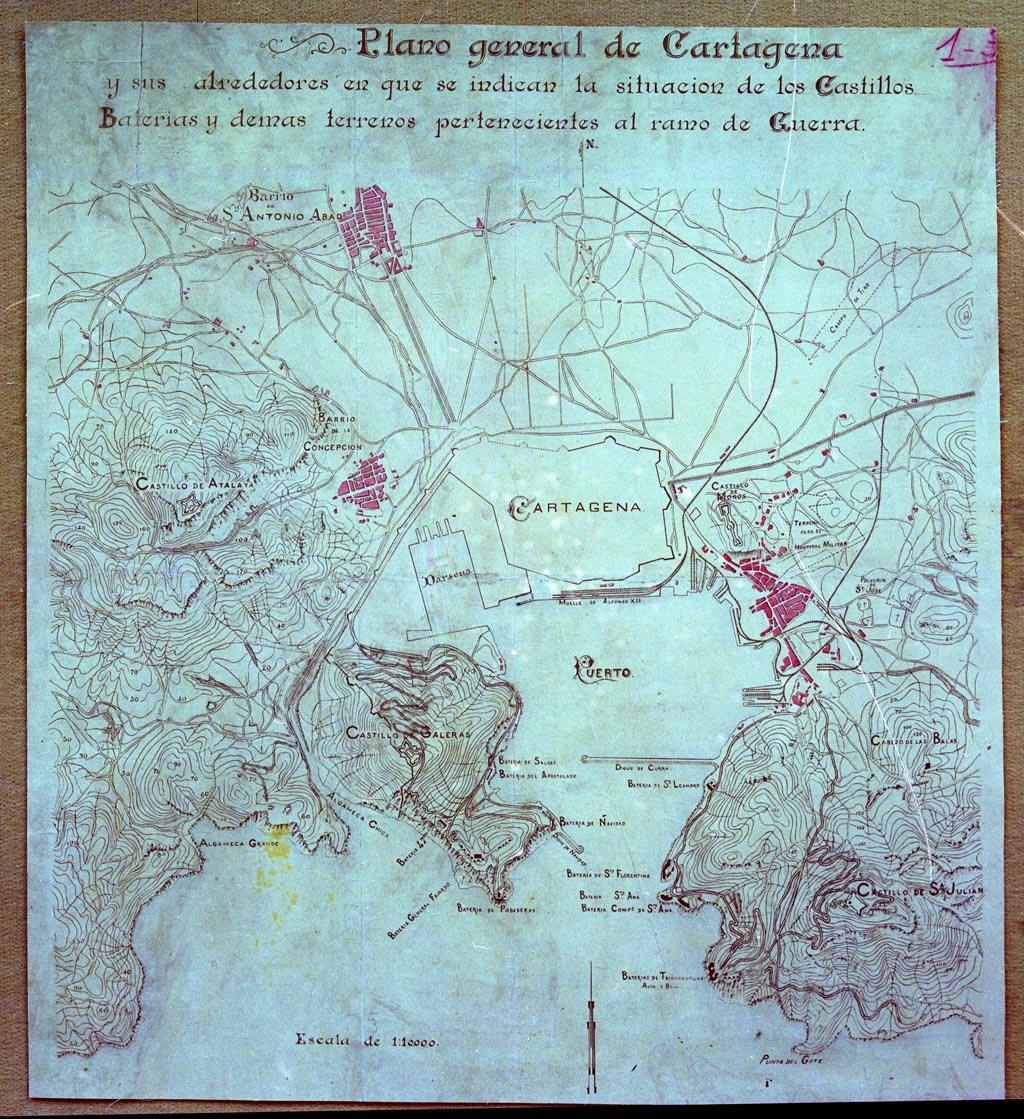 Plano general de Cartagena y sus alrededores.